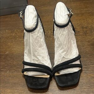 Sam Edelman Kia Black Suede Heeled Sandals